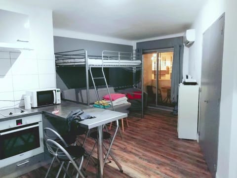 Seating area, oven, air conditioner