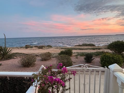 Property building, Balcony/Terrace, Beach, Garden view, Sea view, Sunset