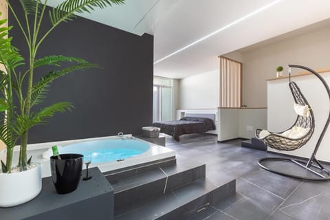 Bed, Hot Tub, Living room, Photo of the whole room, Bedroom