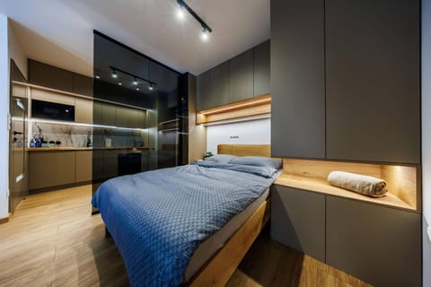 Bed, Kitchen or kitchenette, Photo of the whole room, Bedroom