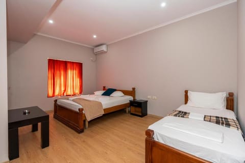 Bed, Photo of the whole room, Bedroom, towels, air conditioner