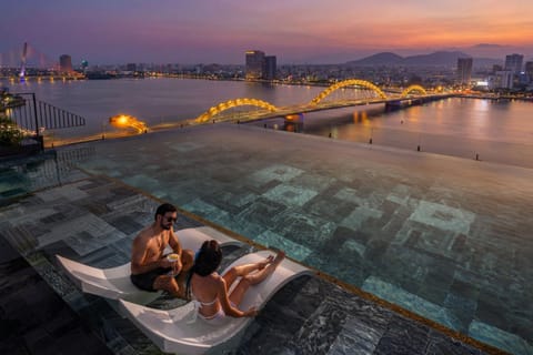 Swimming pool, Sunset
