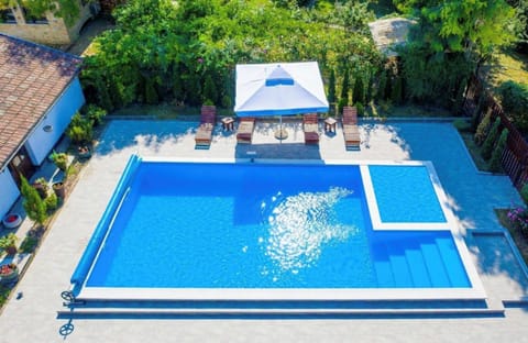 Swimming pool, sunbed