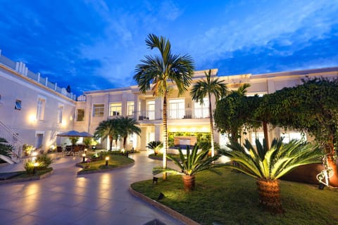 Property building, Night, Garden, Garden view