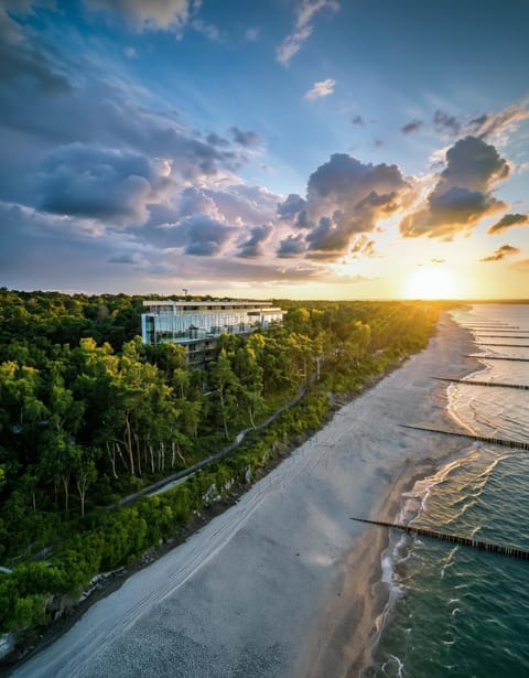 Beach, Sea view, Sunset