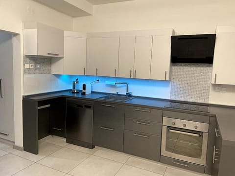 Kitchen or kitchenette, dishwasher, oven, stove