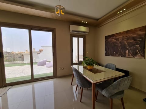 Dining area, air conditioner