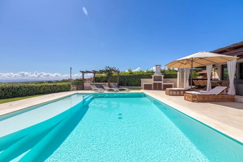 Property building, Living room, Swimming pool