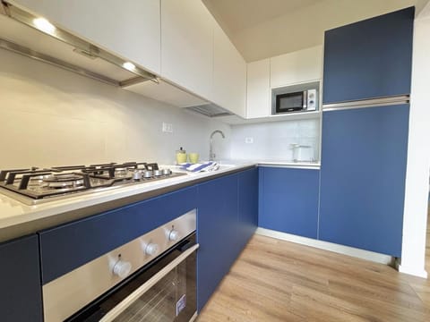 Kitchen or kitchenette, dishwasher, oven, stove