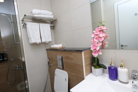 Shower, Toilet, Bathroom, towels