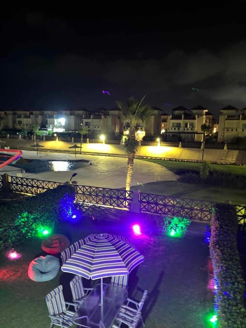 Night, Garden, Pool view, Swimming pool