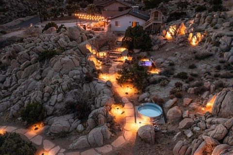 Night, Natural landscape, Bird's eye view