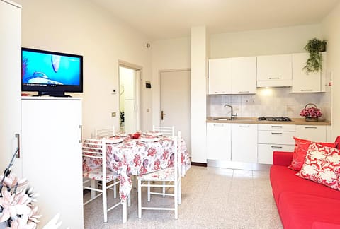 Kitchen or kitchenette, Living room, Dining area, stove