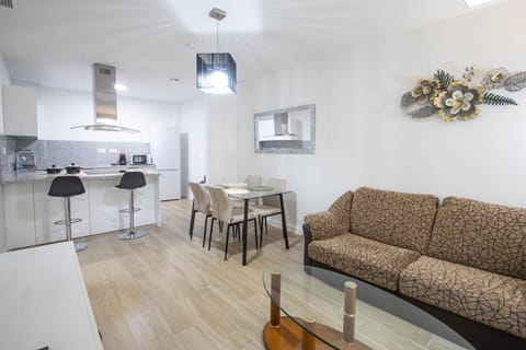 Kitchen or kitchenette, Living room, Dining area, stove