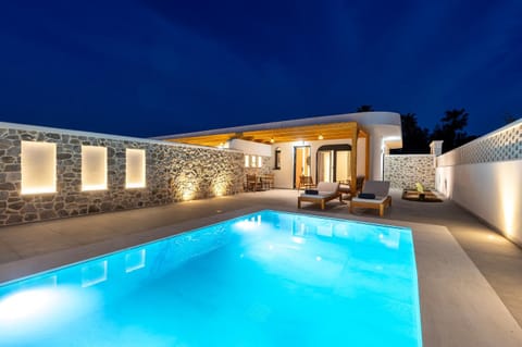 Patio, Night, Pool view, Swimming pool, Swimming pool, sunbed