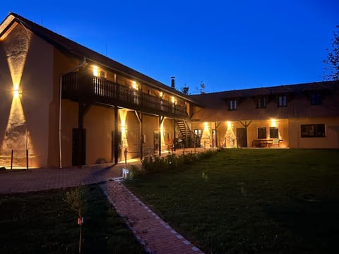 Property building, Night, Garden, Garden view
