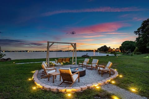 Garden view, fireplace