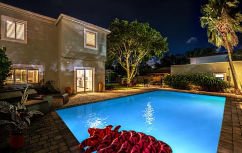 Night, Swimming pool, Swimming pool