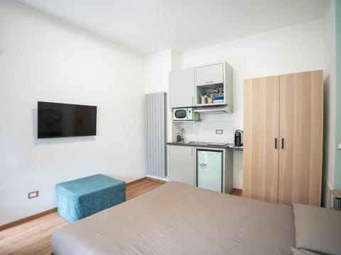 Bed, TV and multimedia, Kitchen or kitchenette, Photo of the whole room, Bedroom, minibar