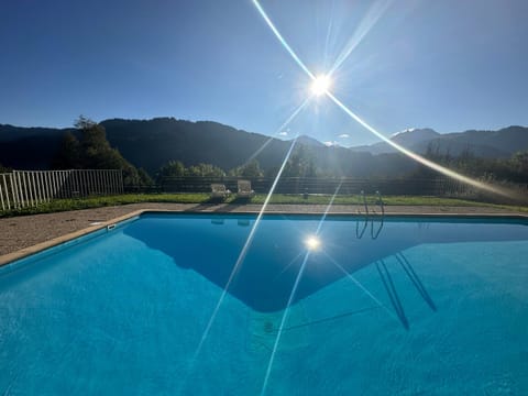 Day, Natural landscape, View (from property/room), Balcony/Terrace, Mountain view, Pool view, Swimming pool, Sunrise, Sunset, sunbed