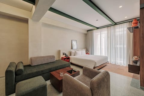 Bed, Living room, Photo of the whole room, Seating area, Bedroom