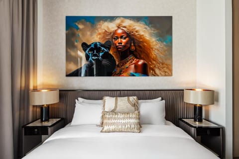 Bed, Photo of the whole room, Decorative detail, Bedroom