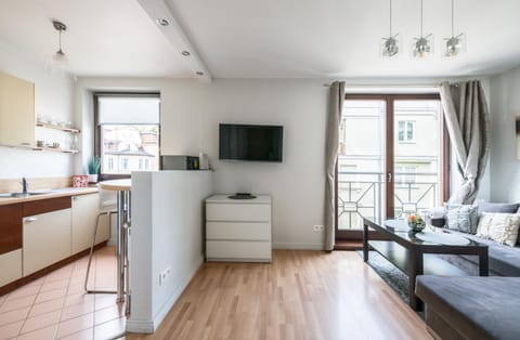 Bed, TV and multimedia, Kitchen or kitchenette, Living room, Photo of the whole room, Seating area