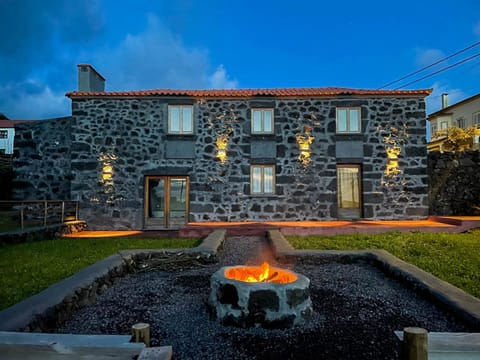 Property building, Night, Garden, Garden view