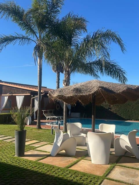 Spring, Garden view, Swimming pool, sunbed