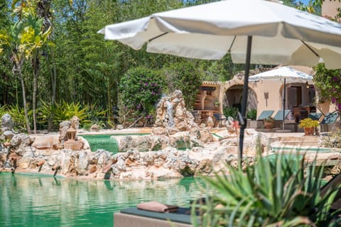 Property building, Living room, Swimming pool