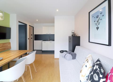 Kitchen or kitchenette, Living room, Dining area