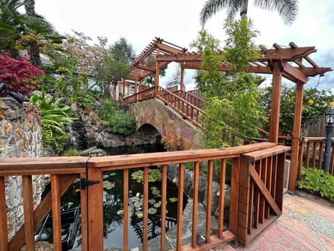 Charming Backyard Guest House with Koi Pond Bed and Breakfast in Castro Valley