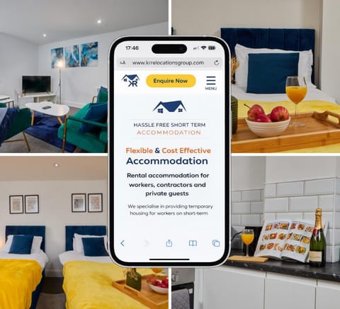 3 Beds - Perfect for Corporate & Family Relocations - FREE Parking Apartment in Leeds