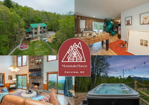 Sleeps 20 Hot Tub Outdoor Theater Putt Putt Games House in Swannanoa