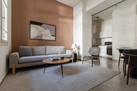 Kitchen or kitchenette, Living room, Seating area