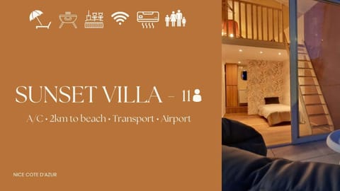 Sunset Villa atypical with air conditioning House in Nice