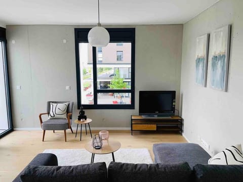 Basel-Tram 8-Tristate-Bridge-Riverview Apartment in Weil am Rhein