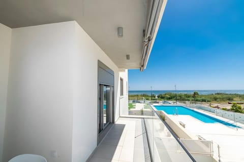Property building, Living room, Swimming pool