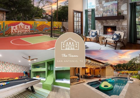 Sleeps 18-Basketball Court-Pool-Playground-Games House in San Antonio