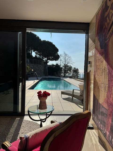 Living room, Seating area, Pool view, Swimming pool
