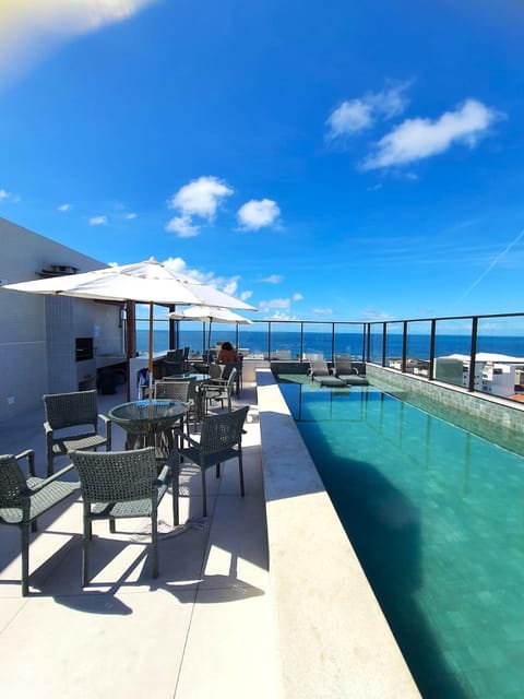 Day, Natural landscape, BBQ facilities, View (from property/room), Balcony/Terrace, Pool view, Sea view, Swimming pool, sunbed