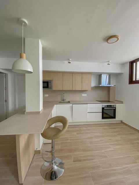 Kitchen or kitchenette, dishwasher, oven, stove