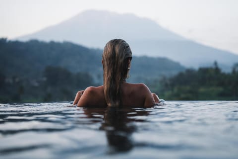 People, Guests, Mountain view, Swimming pool