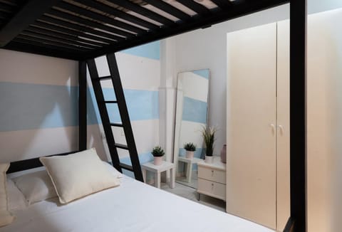 Bed, Bedroom, bunk bed, wardrobe