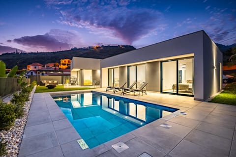Property building, Night, Pool view, Swimming pool