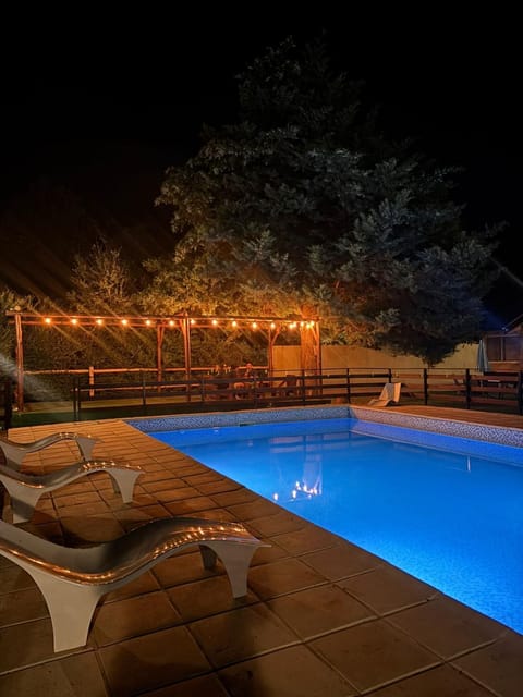 Night, Pool view, Swimming pool