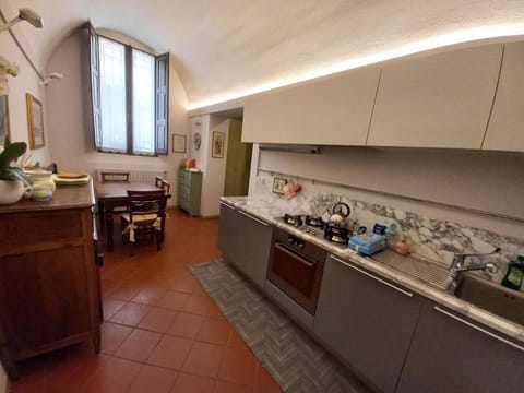 Kitchen or kitchenette, dishwasher, oven, stove