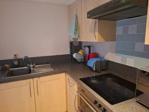 Kitchen or kitchenette, microwave