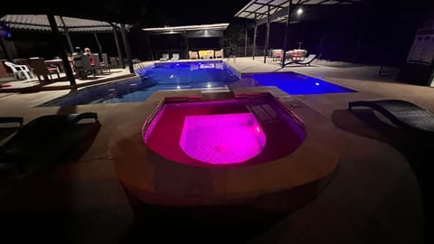 Night, Hot Tub, Pool view, Swimming pool, sunbed