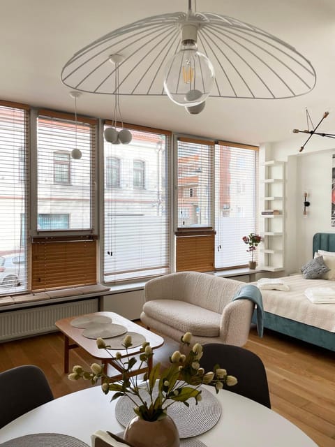 Bed, Living room, Photo of the whole room, Seating area, Bedroom